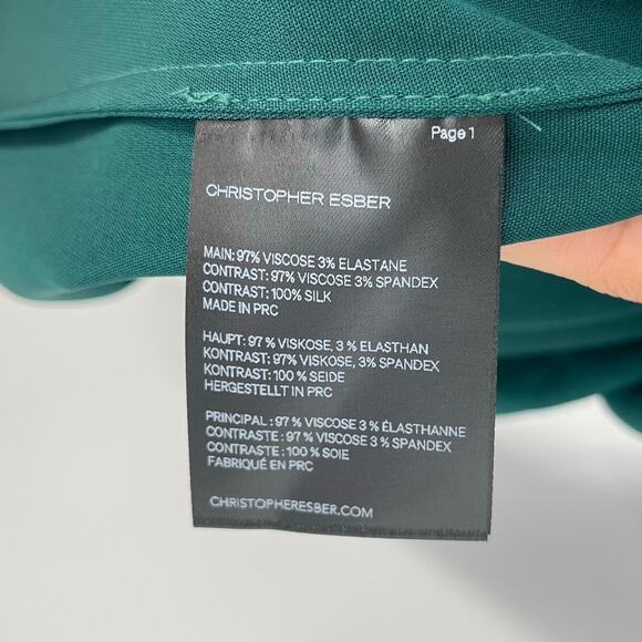 Christopher Esber | NWT Sonora Veiled Ruched Dress in Evergreen AUS 4 / US 0 - Picture 15 of 16